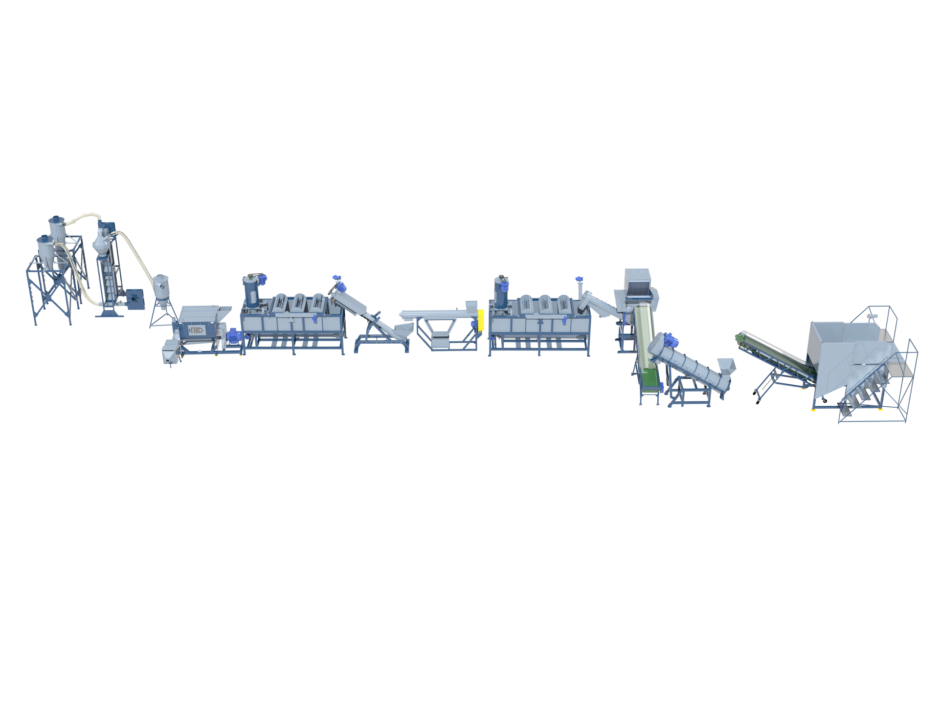 Линия переработки ПЭТ-бутылок во флексу