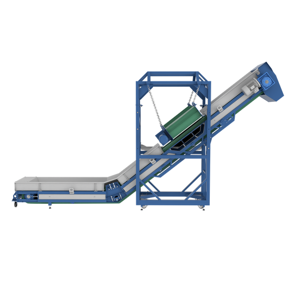 Ленточный транспортер PZO-TL300m L-образный с магнитным сепаратором