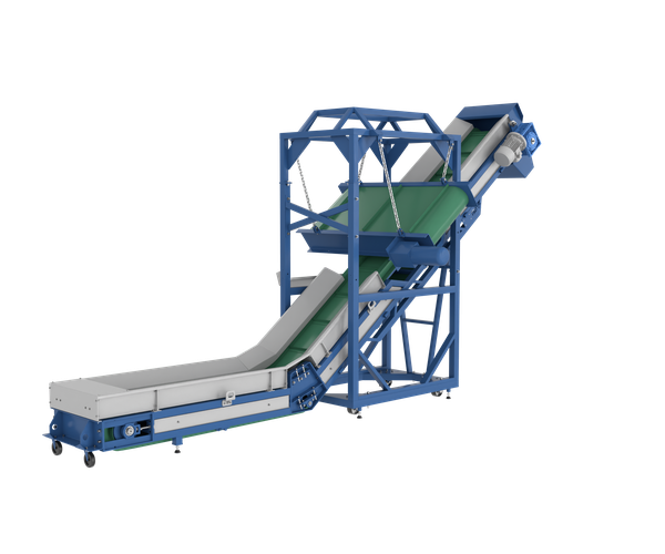 Ленточный транспортер PZO-TL300m L-образный с магнитным сепаратором