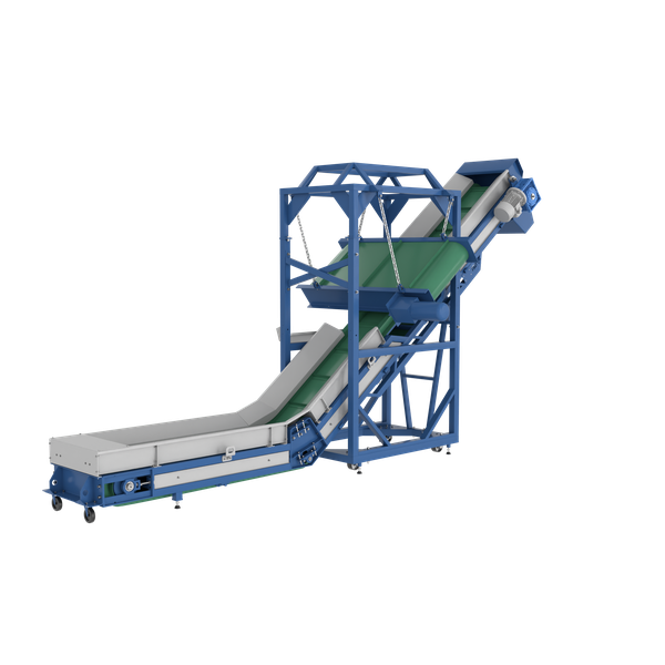 Ленточный транспортер PZO-TL300m L-образный с магнитным сепаратором