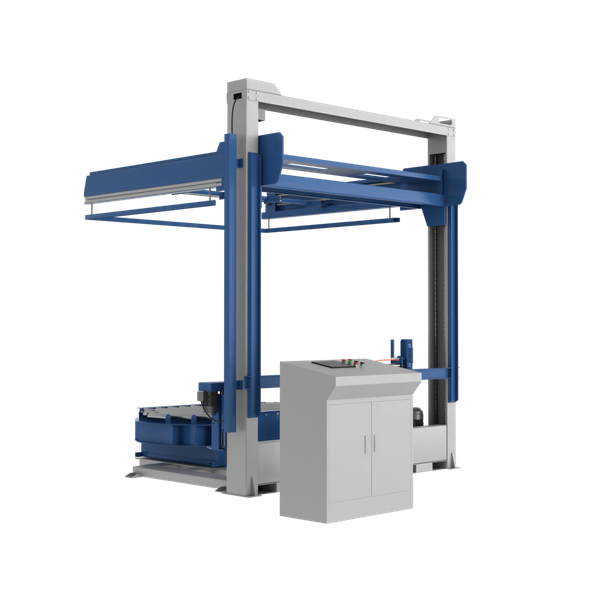 Автоматический паллетоупаковщик PZO BPW-2000DR-SH, накрывной, стол с рольгангом под конвейер