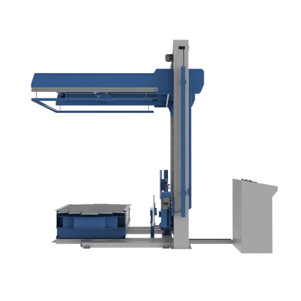 Автоматический паллетоупаковщик PZO BPW-2000DR-SH, накрывной, стол с рольгангом под конвейер