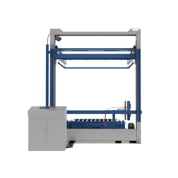 Автоматический паллетоупаковщик PZO BPW-2000DR-SH, накрывной, стол с рольгангом под конвейер