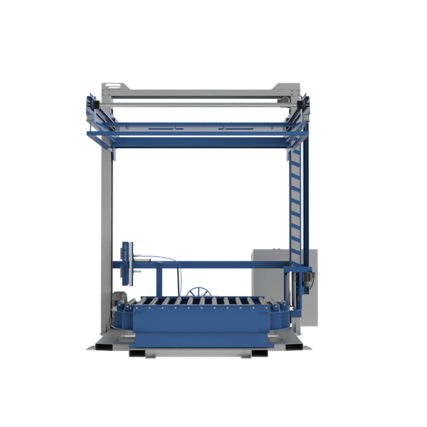 Автоматический паллетоупаковщик PZO BPW-2000DR-SH, накрывной, стол с рольгангом под конвейер