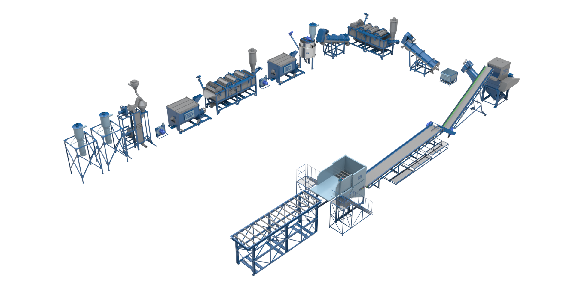 Линия переработки ПЭТ-бутылок во флексу