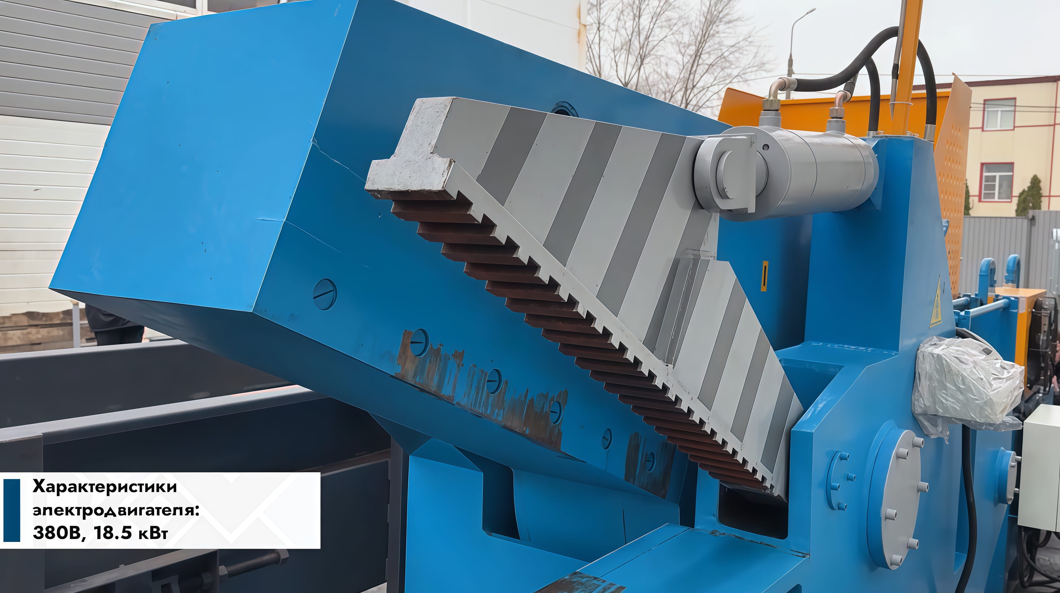 Открытая пасть аллигаторных ножниц.